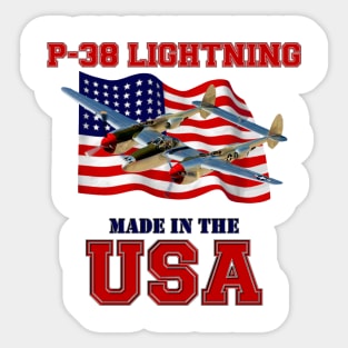 P-38 Lightning Made in the USA Sticker